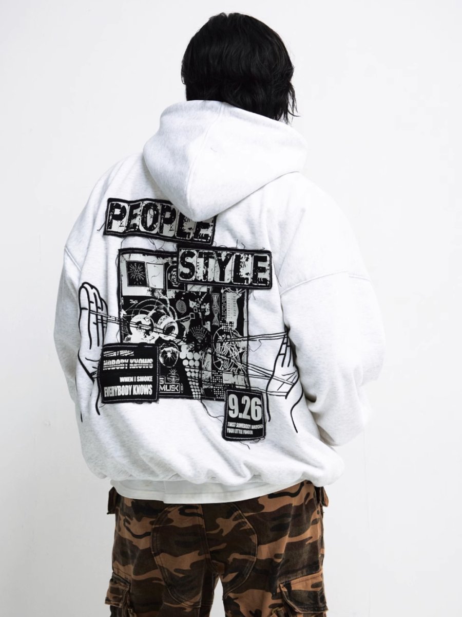 Threebooy [PEOPLESTYLE] Genderless Loose Hoodie na1656