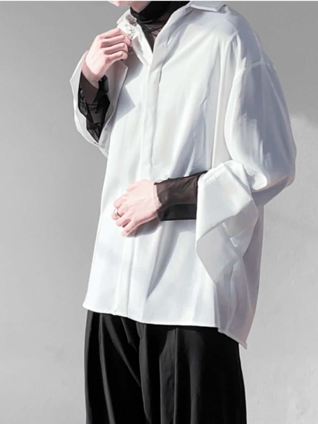 Threebooy [DAVID&amp;ME] layered mesh shirt NA198