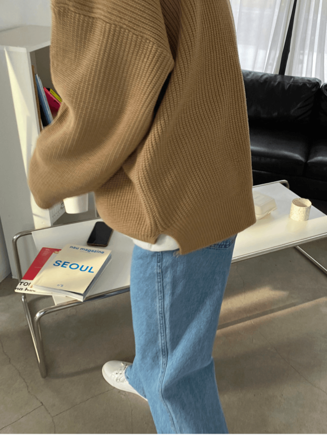 Threebooy casual long polo knit NA132