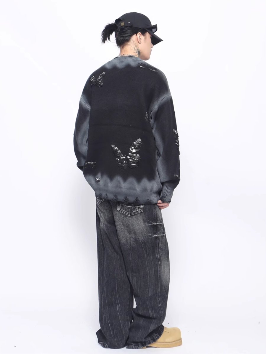 Threebooy 【Mz】Niche design hole knit na1546