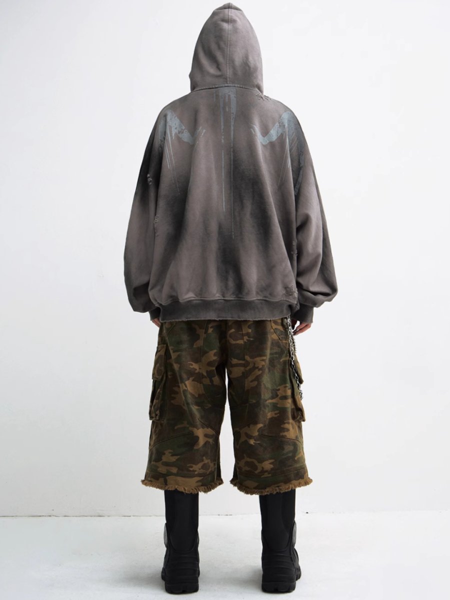 Threebooy [PEOPLESTYLE] Aged Loose Hoodie na1654