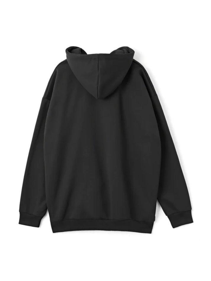 Threebooy Men's Gothic Skull Print Oversized Hoodie