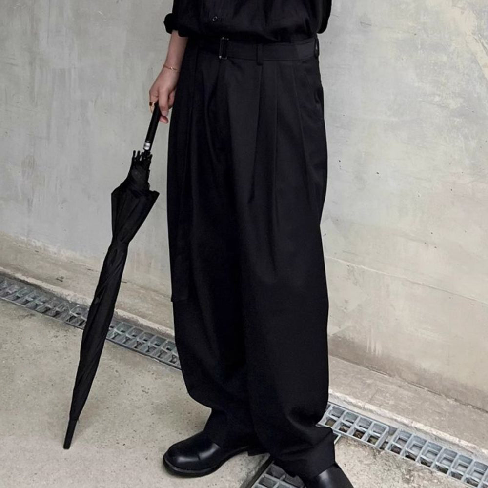 Threebooy Mens Trousers With Ribbon Pleated Casual Pants Spring Streetwear Fashion Daily Youth Campus Straight Pants Men'S Wear 2025 New