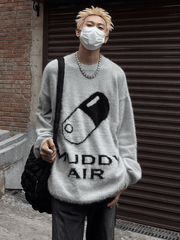 Threebooy print design imitation mink knit sweater na693