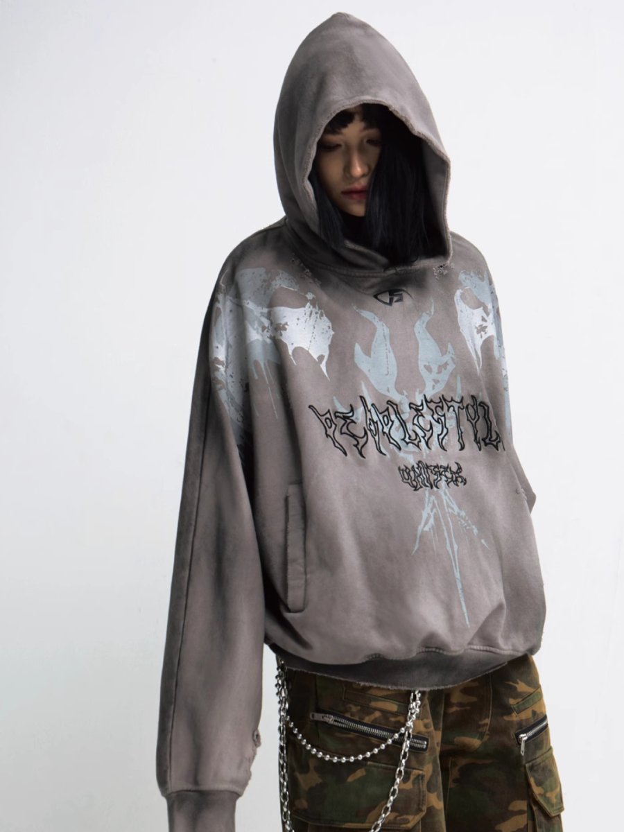 Threebooy [PEOPLESTYLE] Aged Loose Hoodie na1654