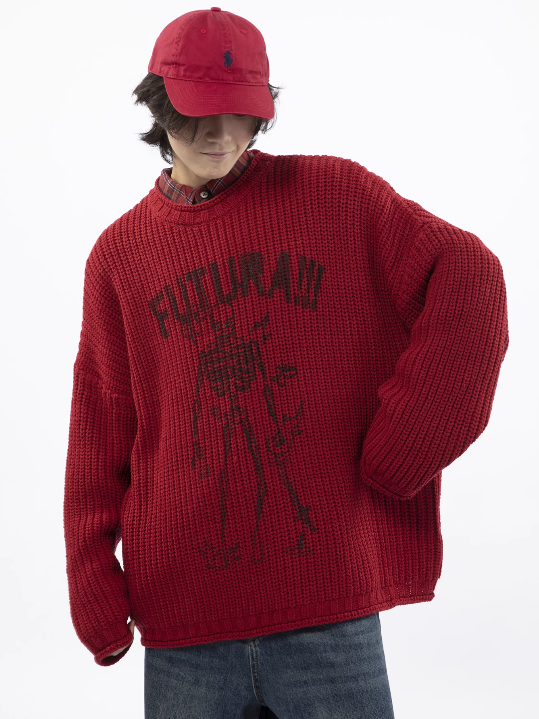 Threebooy [FUTUREBOY] round neck sweater na1709