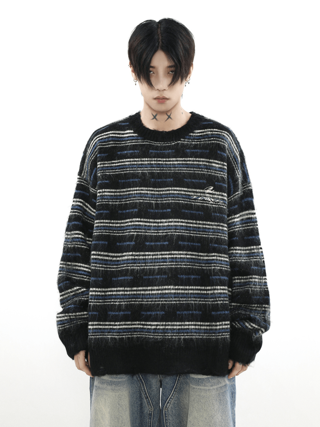 Threebooy [MRNEARLY] advanced sense of round neck sweater na972