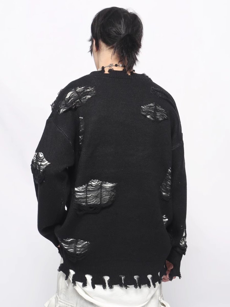 Threebooy [Mz] cut holes design knit na1548
