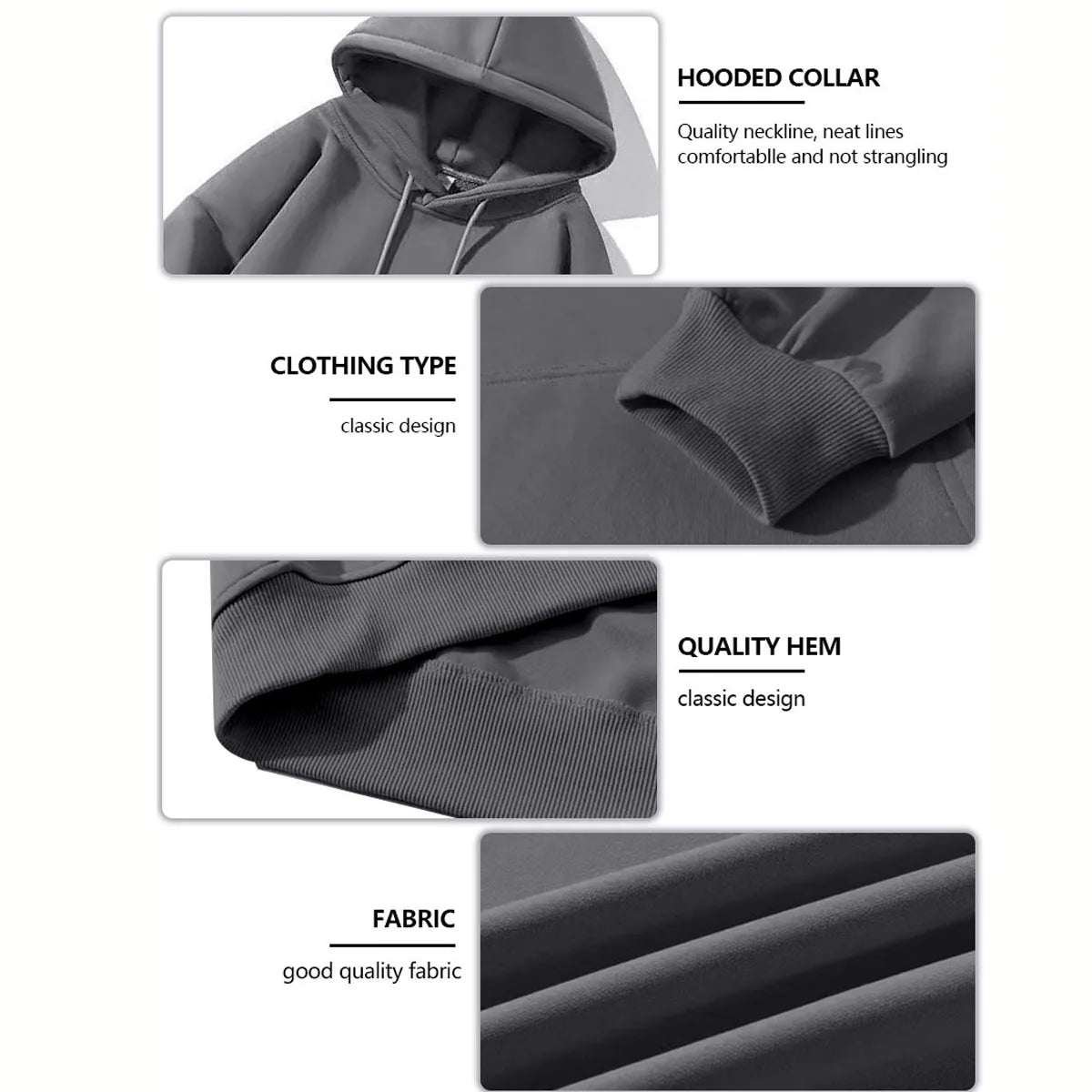 Threebooy 270g Heavyweight Fit Hooded Sweatshirt Comfortable Casual Wear for Men And Women Autumn And Winter Daily Outdoor Travel Top
