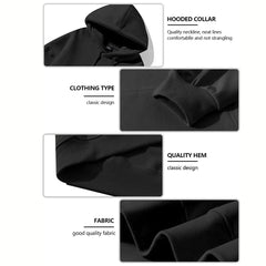 Threebooy 270g Heavyweight Fit Hooded Sweatshirt Comfortable Casual Wear for Men And Women Autumn And Winter Daily Outdoor Travel Top