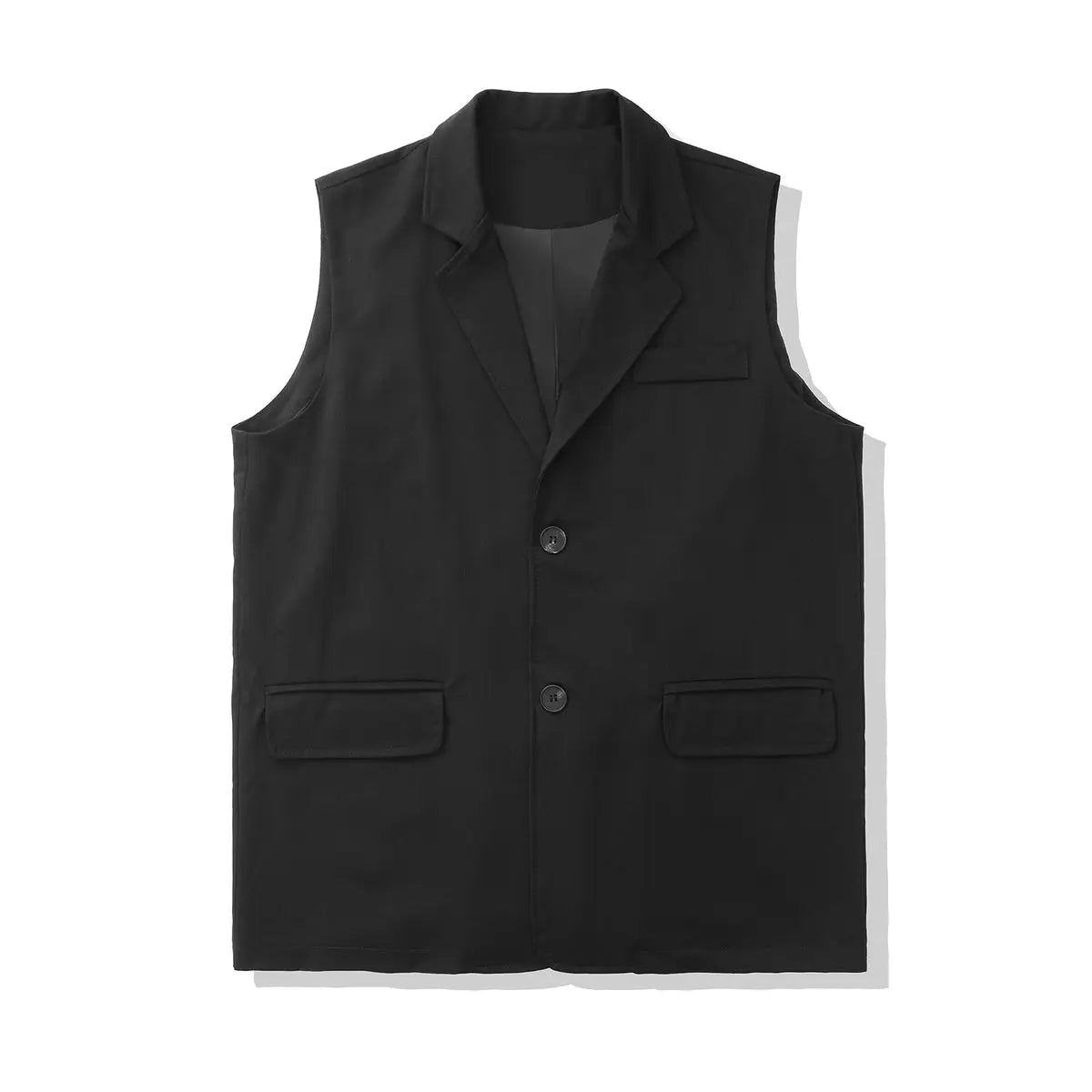 Threebooy Autumn Men's Fashion Trend New College Style Suit Vest Jacket Sleeveless Black/grey Color Clothes Vests Plus Size S-XL