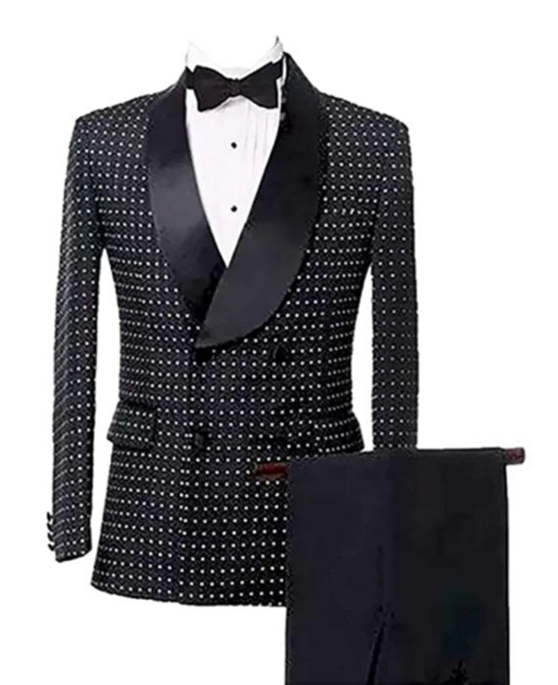 Threebooy  Business Men Suits Pants Sets Tailor-Made 2pcs Slim Fit Groom Groomsman Wedding Work Formal Business And Prom Wear