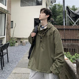 Threebooy Men's Fashion Bandage Hoodie Spring and Autumn Harajuku Hooded Jacket Youth Loose Streetwear Lounge Wear Korean Men's Clothing