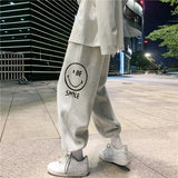 Threebooy New hiphop pants in spring and autumn, men's and Korean fashion, loose wide leg drawstring leggings, leisure sports pants