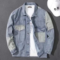 Threebooy Men's Casual Oversize Denim Jacket Korean Streetwear Men Jeans Jacket Coats Casual Windbreaker Overalls Coat Outwear S-4XL