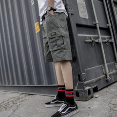 Threebooy Mens Cargo Shorts Brand New Army Shorts Men Loose Work Casual Short Pants Plus Size Orange