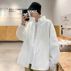 Threebooy soild style shirt men's long sleeve no iron solid color shirt coat spring Korean fashion casual inch shirt shirts for men