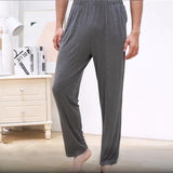 Threebooy Mens Modal Sleep Bottoms Thin Light Solid Color Casual Trousers Soft High Flexible Straight Leg Pajamas Pants Male Clothes