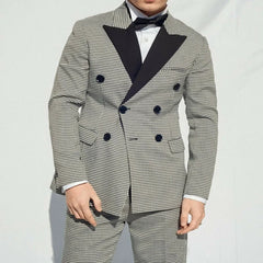 Threebooy  Men Suits Herringbone Houndstooth Plaid Solid Color High Quality Fashion Formal Business Wedding Causal Prom