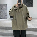 Threebooy Mens Hooded Jacket Autumn Winter Casual Hoodie Solid Color Man Jackets Long Sleeve Japanese Streetwear Men Clothing