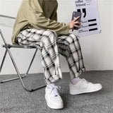 Threebooy Men's Streetwear Fashion Trend Trousers Baggy Cargo Casual Pants Lattice Printing High-quality Jogger Sweatpants S-2XL