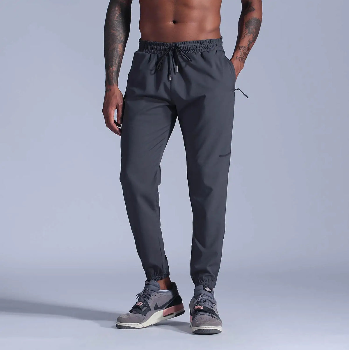 Threebooy  Men Running Pants Soccer Training Pants With Zipper Pockets Football Trousers Jogging Fitness Gym Pants Workout Sport Pants