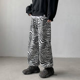 Threebooy Youth Streetwear Black Pants Men Joggers Mens Straight Harem Pants Men Korean Hip Hop Trousers Plus Size Zebra pants