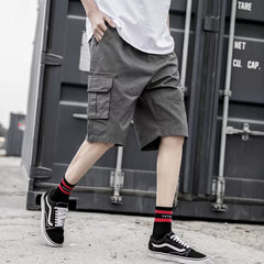 Threebooy Mens Cargo Shorts Brand New Army Shorts Men Loose Work Casual Short Pants Plus Size Orange