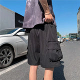 Threebooy Summer fashion brand Multi Pocket tooling shorts men's straight loose wide leg versatile trend fashionable cotton streetwear