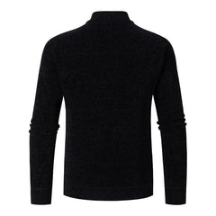 Threebooy New Autumn WinterMock Neck Mens Pullovers Solid Color Sweater Men Daily Fashion Casual Thick Knitted Half Zipper Pullover