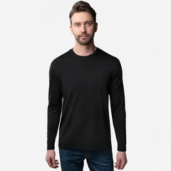 Threebooy 100% Merino Wool long sleeve T Shirt Thermal Base Laye Wool Shirt 200gsm Wicking Breathable Anti-Odor