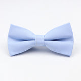 Threebooy Soft Polyester Solid 15 Colors Father-son Bowtie Set Black Blue Khaki Butterfly Casual Bow Tie For Men Boy Wedding Accessory