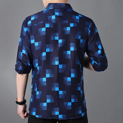 Threebooy  Plaid Shirts Men Fashion New Autumn Button Down Long Sleeve Casual Social Shirt Business Office Plus Size 7XL