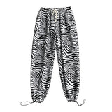 Threebooy Youth Streetwear Black Pants Men Joggers Mens Straight Harem Pants Men Korean Hip Hop Trousers Plus Size Zebra pants