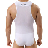 Threebooy Breathable Mesh Bodysuits Men Shapers Leotard Male Body Building Singlet Underwear Shapewear for Men Vest