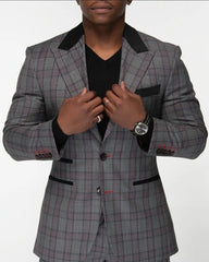 Threebooy  Business Men Suits Fashion Tailor-Made 2 Pieces Plaid Coat Pants Tuxedos Formal Wedding Customized Fashion Prom