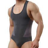 Threebooy Breathable Mesh Bodysuits Men Shapers Leotard Male Body Building Singlet Underwear Shapewear for Men Vest