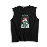 Threebooy Men's New Sleeveless Printing Student Motion Quality Tanks Top Gym Vest Bodybuliding Singlets Tide Bodybuilding Tops