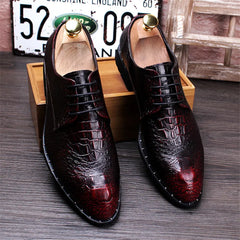 Threebooy  Men's  Dress Shoes Lace-Up Wedding Party Shoes Mens Business Office Flats Plus Size Men Fashion