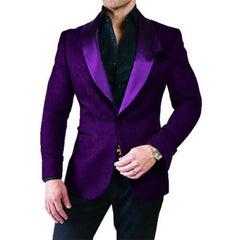 Threebooy  Men Jacquard Paisley Suit Slim Fit Tailor Made Blazer Groom Tuxedo Prom Wedding Groom Groomsman Suit