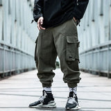 Threebooy Black Cargo Pants Men Hip Hop Pants Mens Autumn Harem Pant Streetwear Harajuku Jogger Sweatpant Cotton Trousers Male Pants