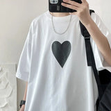 Threebooy Summer Men's Fashion Short Sleeve T-shirt Simple Loose Mens Printing T Shirt Top Quality Round Collar White/black Tshirts