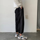 Threebooy Summer Thin Casual Pants Men Fashion Solid Color Drawstring Joggers Pants Men Streetwear Loose Hip Hop Trousers Mens M-2XL