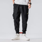 Threebooy Cotton Men Multi-pocket Elastic Waist Design Harem Pant Street Punk Hip Hop Red Casual Trousers Joggers Male Army Cargo Pants