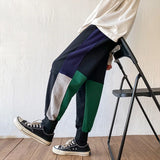 Threebooy Men's Fashion Loose Sport Cargo Casual Pants Spliced Drawstring Streetwear Youth Trousers Hip Hop Sweatpants Big Size M-5XL