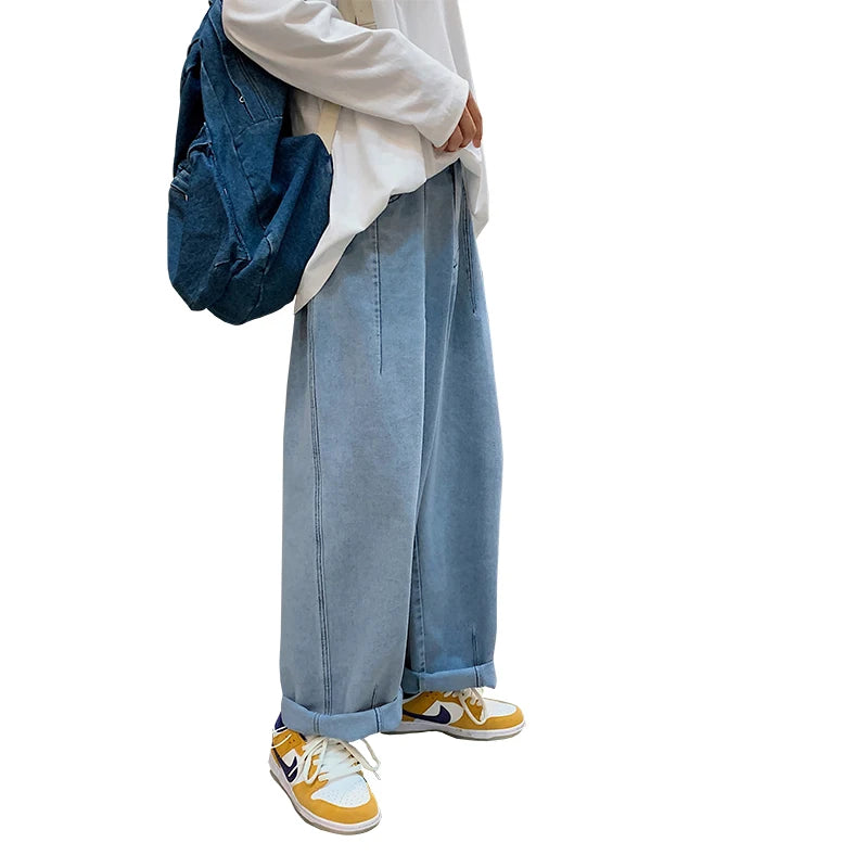 Threebooy Baggy Denim Pant Men Loose Straight Wide Leg Jeans Men's Women's Streetwear Skateboard Hip Hop Casual Trousers Oversized 2XL