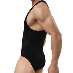 Threebooy Breathable Mesh Bodysuits Men Shapers Leotard Male Body Building Singlet Underwear Shapewear for Men Vest