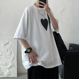 Threebooy Summer Men's Fashion Short Sleeve T-shirt Simple Loose Mens Printing T Shirt Top Quality Round Collar White/black Tshirts