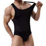 Threebooy Breathable Mesh Bodysuits Men Shapers Leotard Male Body Building Singlet Underwear Shapewear for Men Vest