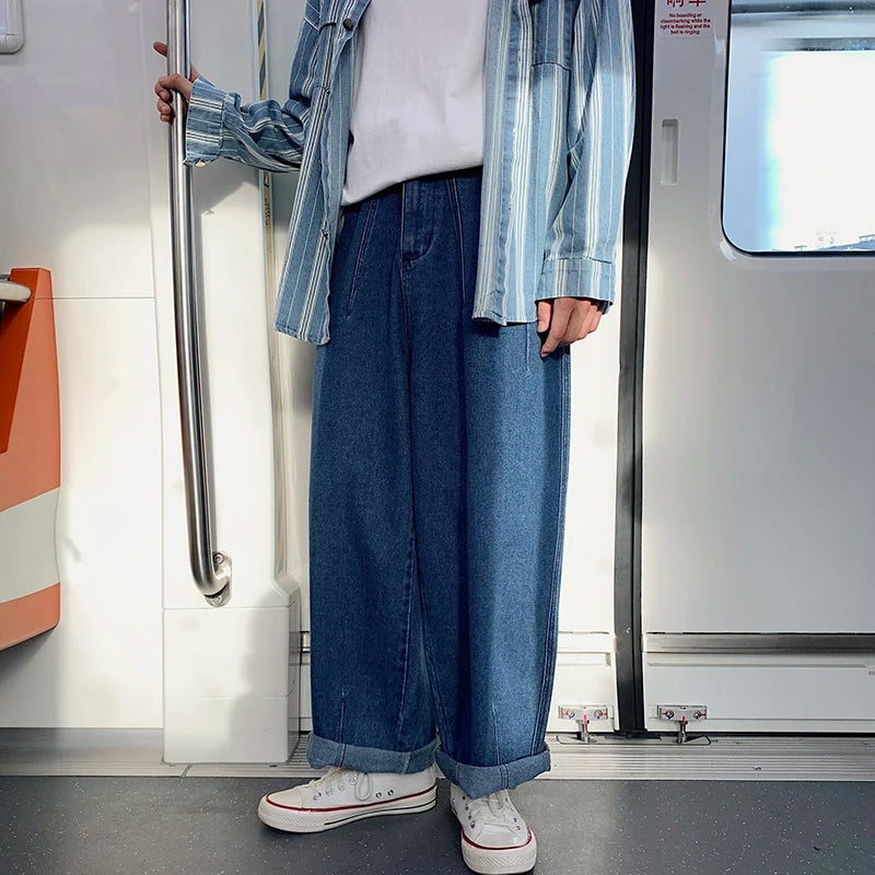 Threebooy Baggy Denim Pant Men Loose Straight Wide Leg Jeans Men's Women's Streetwear Skateboard Hip Hop Casual Trousers Oversized 2XL